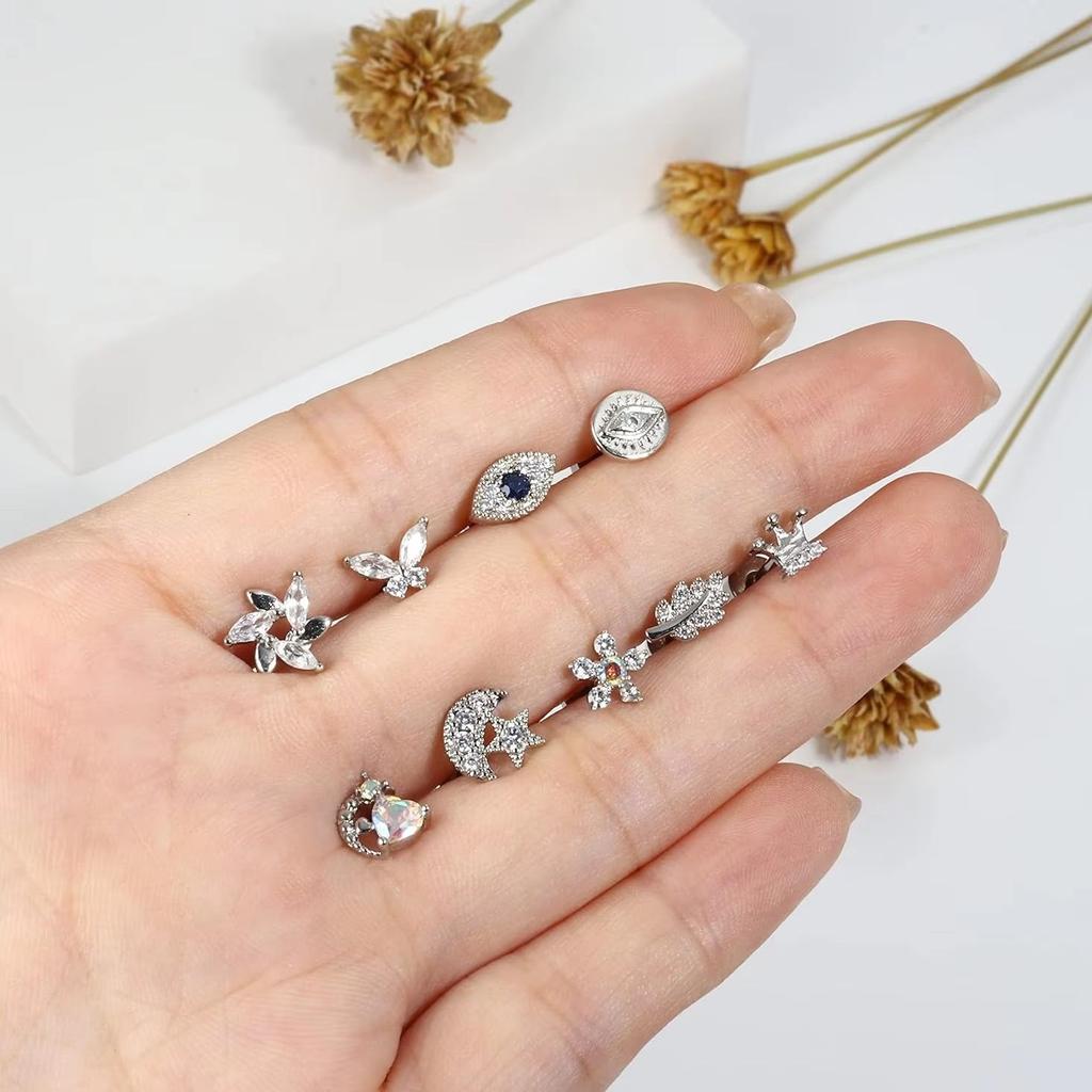 Bobisty 1PC Cartilage Stainless Steel Earrings for Women Flat Back Stud Earrings for Cartilage Helix Piercing Jewelry