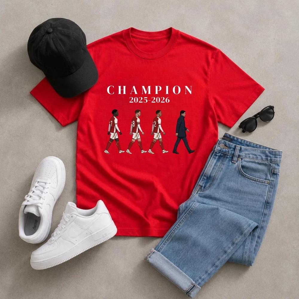 Arsenal Champion 20252026 TShirt Football Winners Graphic Tee North London Tee S