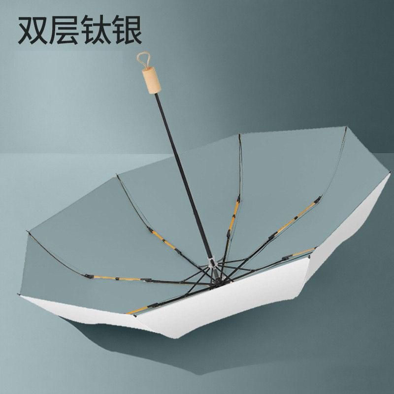 Carefully selected double-layer titanium silver sunshade umbrellas, sun-protection and UV-resistant folding umbrellas, women's double keel