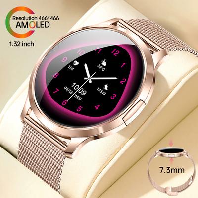 SACOSDING Damen Gesundheit Mode Smartwatch 3D Gebogener HD Bildschirm Herzfrequenz Bluetooth Anruf Sport Fitness Armband Leichte Luxus Smartwatch