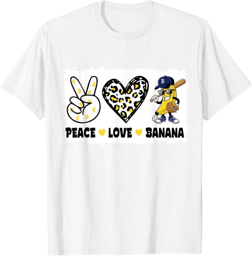 Peace Love Banana Fresh Fruit Lover Vegan Banana Tees T-Shirt Unisex T-Shirt XXXL