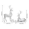 2PCS Silver Color Deer Christmas Decor Reindeer Statue Resin Sculpture Handicraft Piece Home Decor Table Decorations for Display