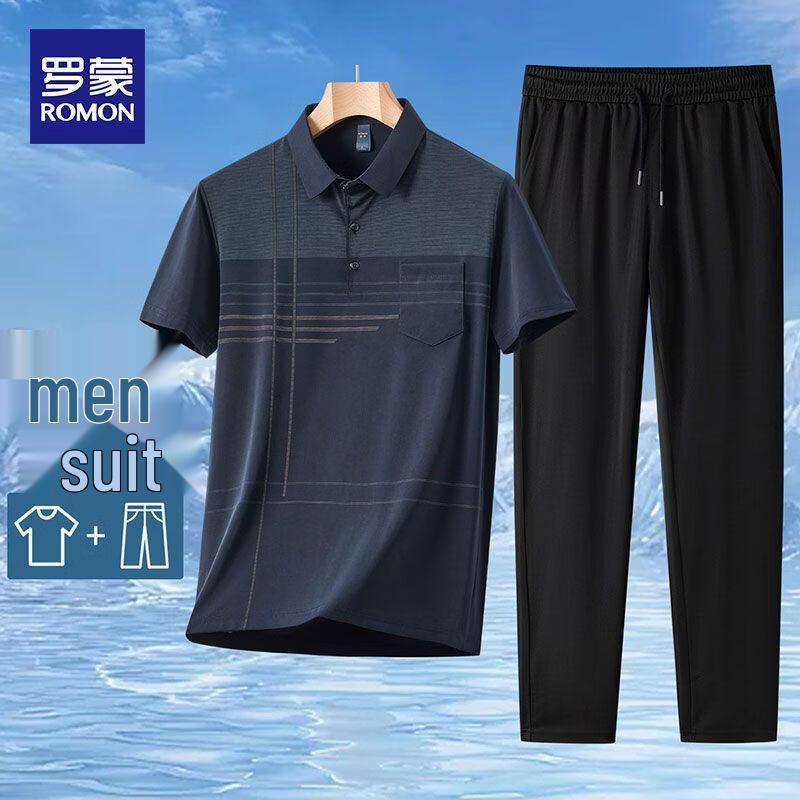 ROMON Men s Lightweight Breathable Summer Suit Set M