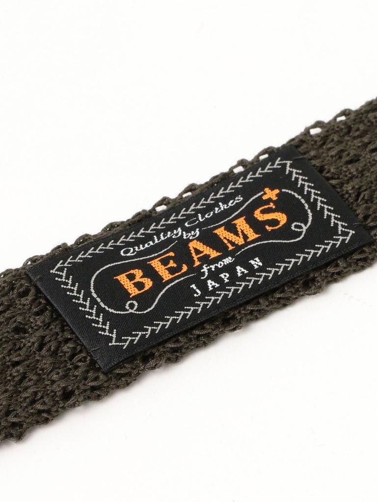 [BEAMS' 100 Must-Have Items][BEAMS PLUS] Cotton Knit Tie Solid Men's OLIVE FREE