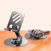 Metal Phone Stand, Foldable 720-degree Rotating Desktop Tablet Holder, Heavy Duty Universal Cradle with Charging Port