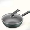 Padella Wok Pietra di Grano Riso Padella a Fondo Piatto Antiaderente Padella Wok Domestica Cucinaware Senza Fumo per Piano a Induzione