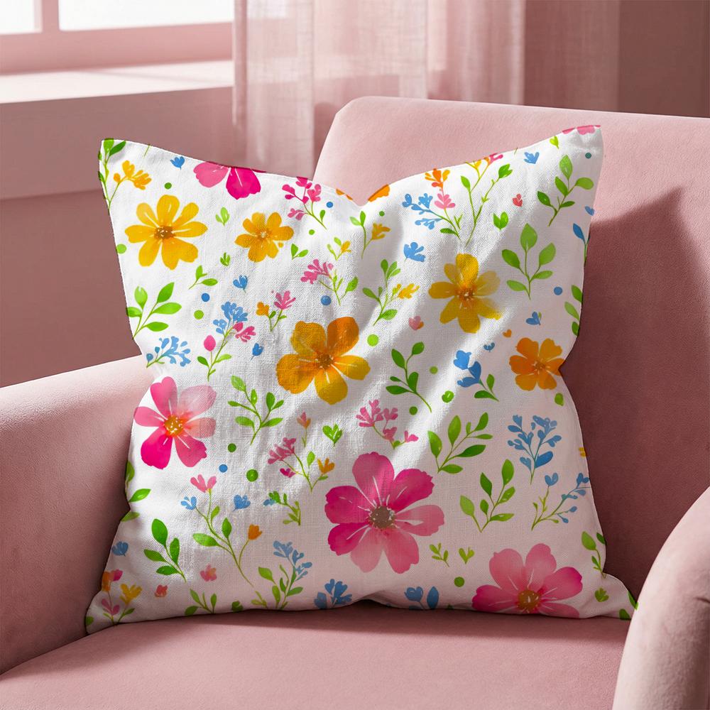 Flowers and Plants Cushion Cover MultiScene Pillow Cover for Home Car Reversible Soft Durable for Daily Use