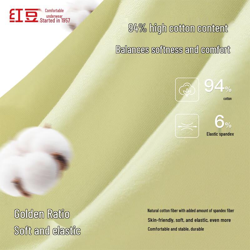 Hongdou Women's Cotton Blend High-Waist Briefs (7A Antibacterial)