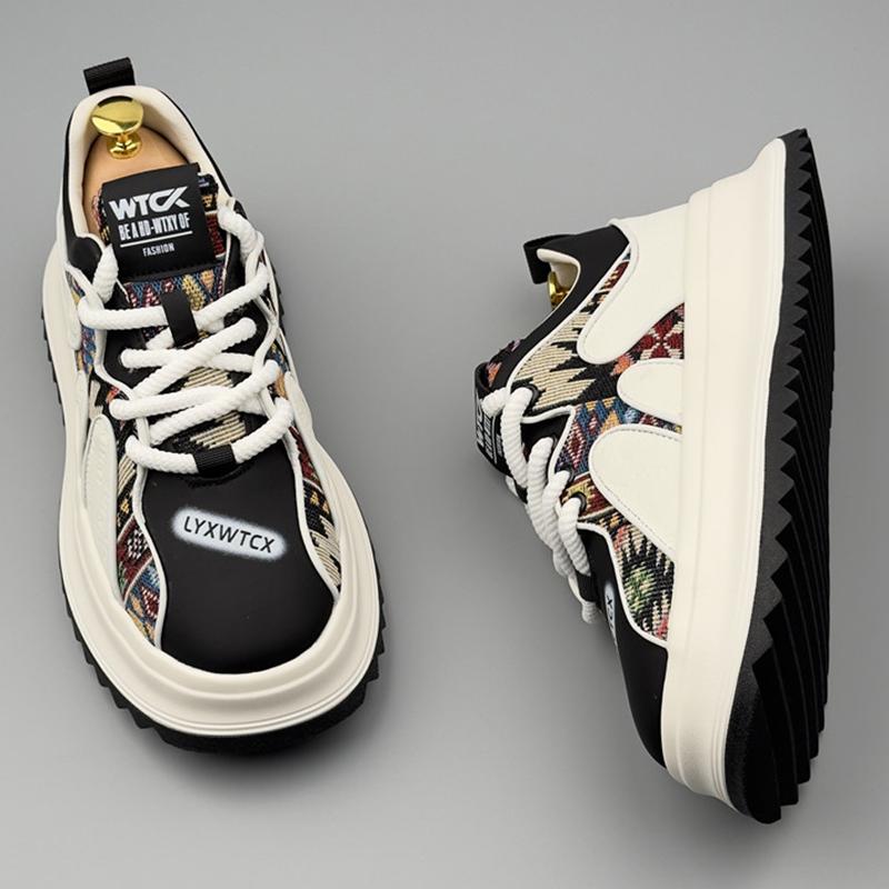 Fashion Vintage Fashion New Designers Men's All Match Patchwork Causal Shoes Flats Moccasins Walking Sneakers Zapatillas Hombre