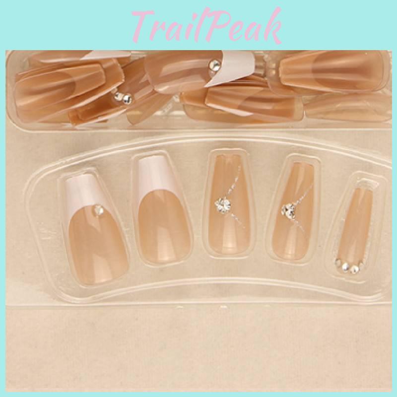 French Glass Heart Nail Sticker Milky White Jelly Gel Starry Design