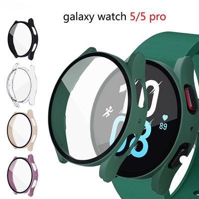 Vidrio + funda para Samsung Galaxy watch 5 4 44mm 40mm accesorio PC cubierta de parachoques anticaída integral watch5 watch4 protector de pantalla
