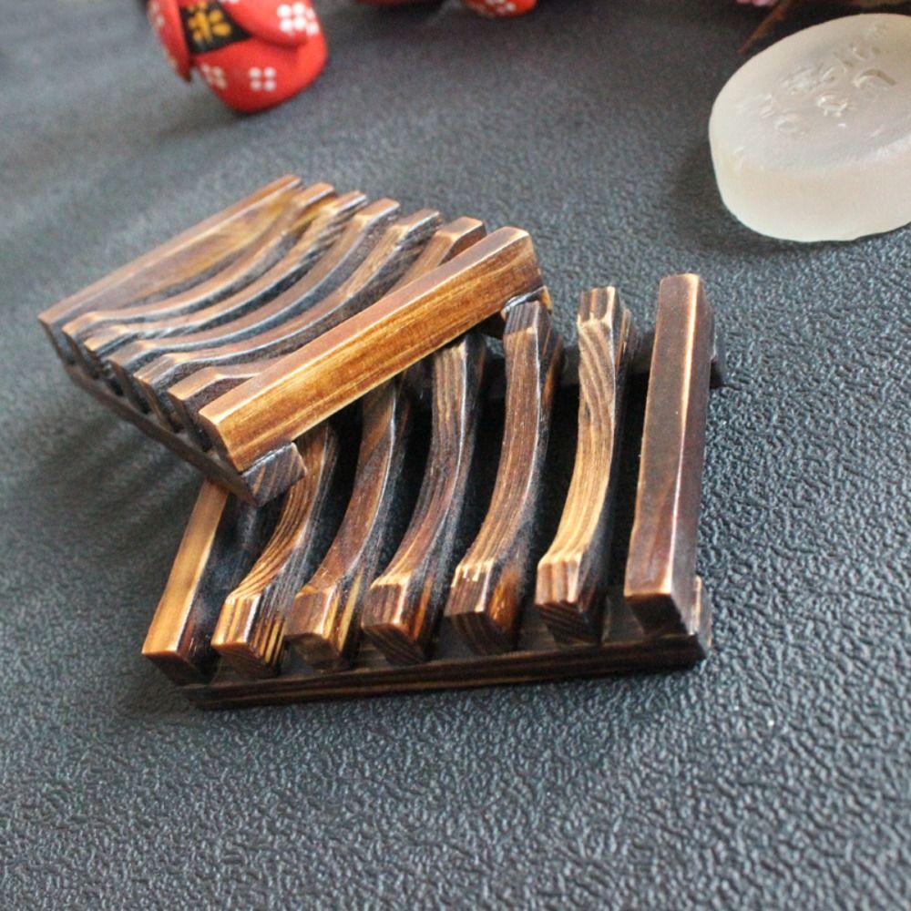 Toilet Wooden Storage Tray Natural Bathroom Sponge Holder Soap Container Soap Dish Draining Rack