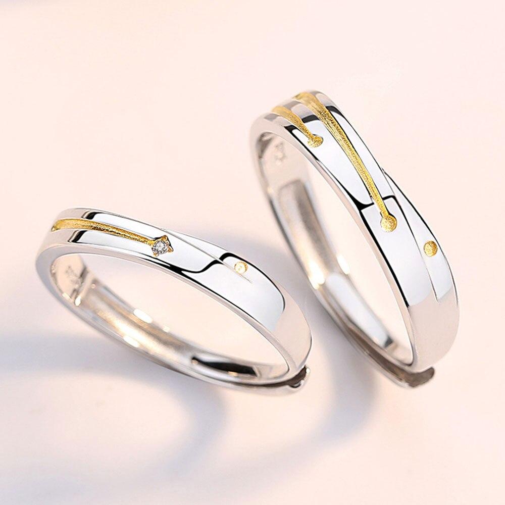 Couples Ring S925 Silver Opening A Pair Meteor Planetfall Rings For Lovers Fashion Diy Jewelry Anniversary Valentine Gift