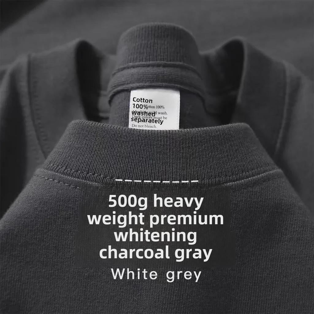 Unisex Heavyweight Khaki Cotton Drop Shoulder Short-Sleeve T-Shirt