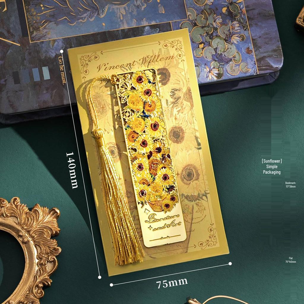 Retro Oil Painting Bookmark: Exquisite Metal Souvenir for Teacher's Day and Back-to-School Gifts