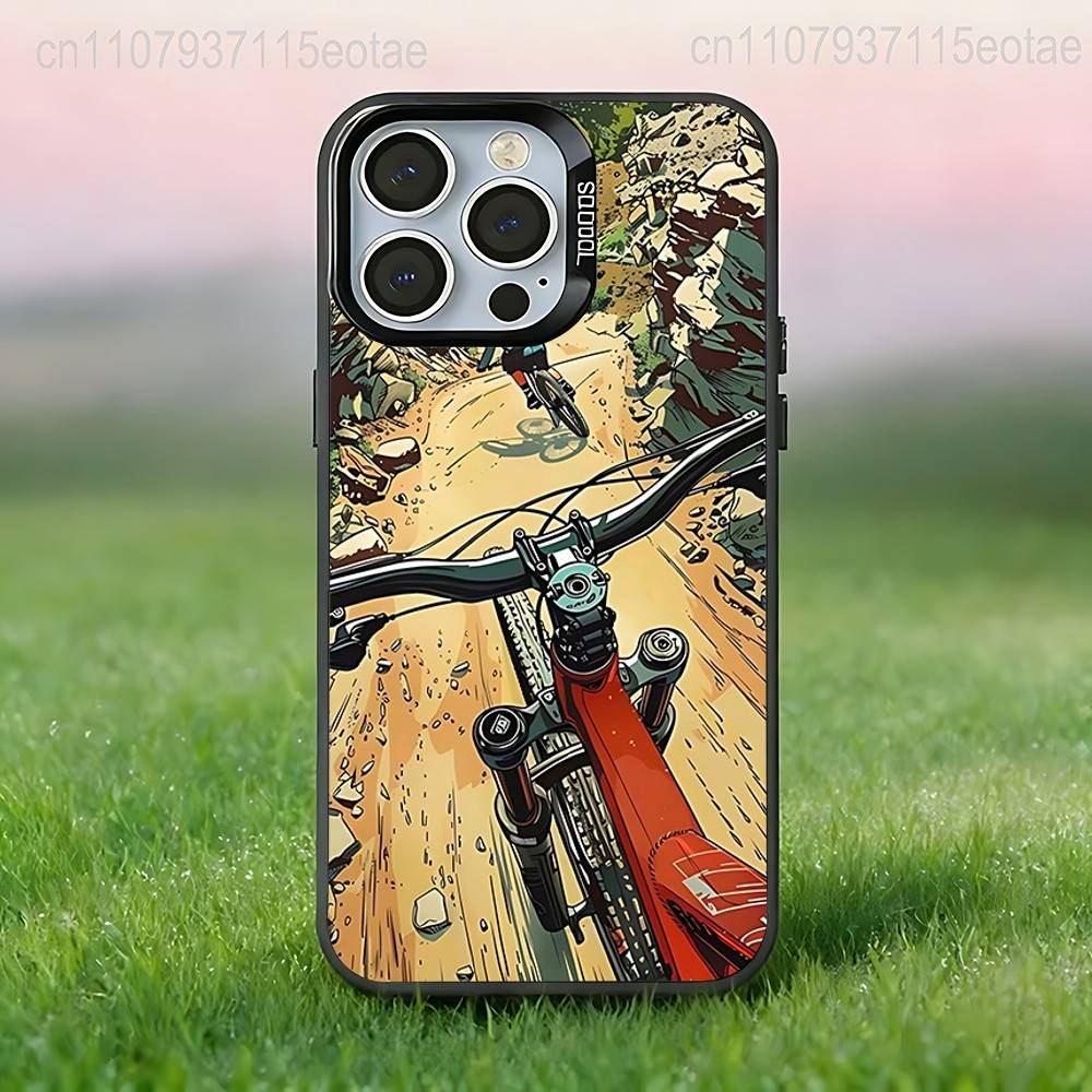 

Горный Велосипед Велосипед крутой Чехол для Телефона Для iPhone 17,16,15,14,13,12,11,Pro,Max,Plus,E,Air,Mini Черный IMD Чехол iPhone16plus