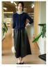 Women's Pure Wool Lace Ruffle Collar Knit Cardigan with Color Block Design