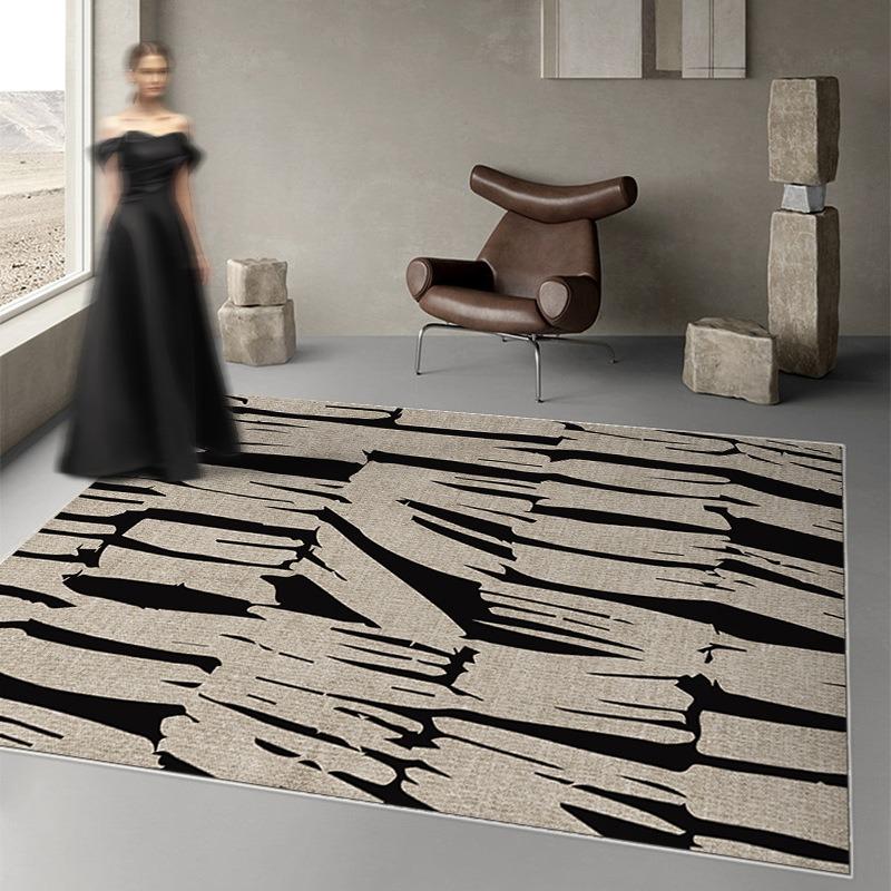 Black White Art Rugs for Nordic Home Living Room Decor Children Crawling Playing Mat Kitchen Non Slip Washable Modern Floor Rug