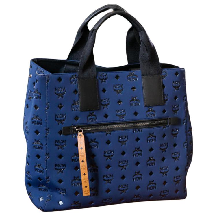 MCM Aren Monogram Quilted Letter Tote