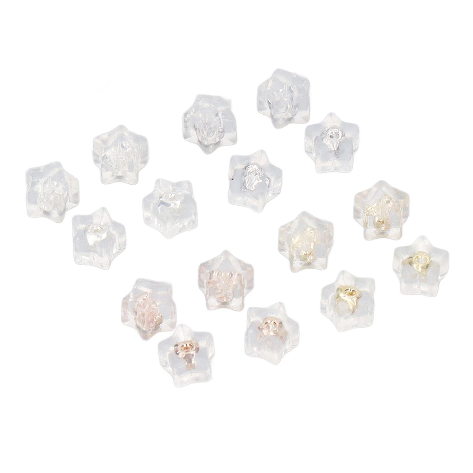 

16pcs Pentagram Earring Back Hand Crafted Comfortable to Wear Reusable Silicone Earring Back Replacement for Earring