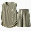 Men's Plus Size Quick Dry Tank & Shorts Set, Breathable Athletic Summer Outfit (5XL-12XL)