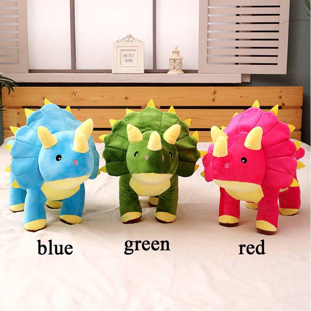 Toy Dinosaur Plush Triceratops Animal Pillow Kids Boys Collection Birthday Gift