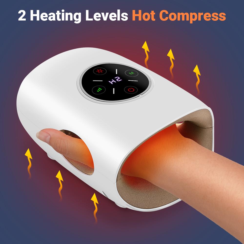 3 Modes Airbag Electric Hand MassagingTool Hot Compress MassagingTool Air Compression Vibration Massage For Finger Palm Fatigue Relieve
