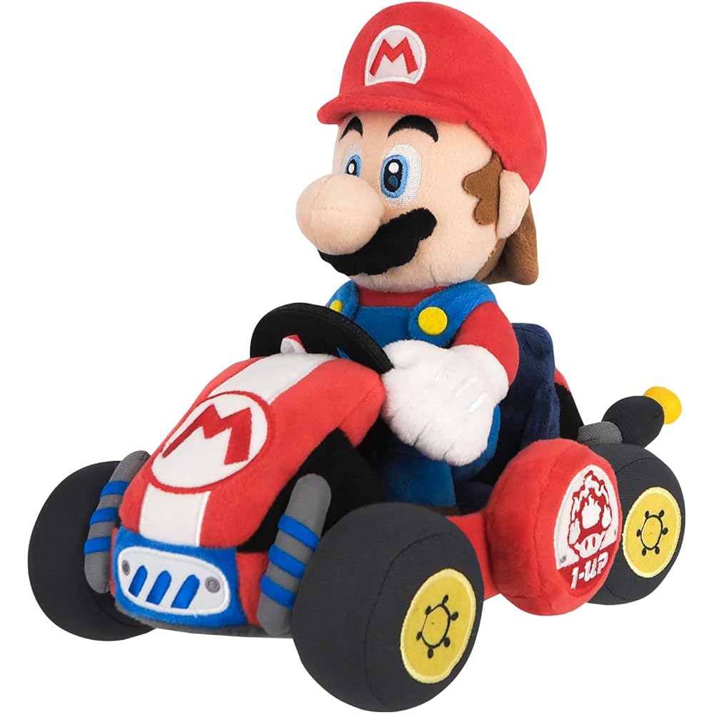 Sanei Boeki Super Mario Kart Mario Plush Toy 17x27x22.5cm MKW01