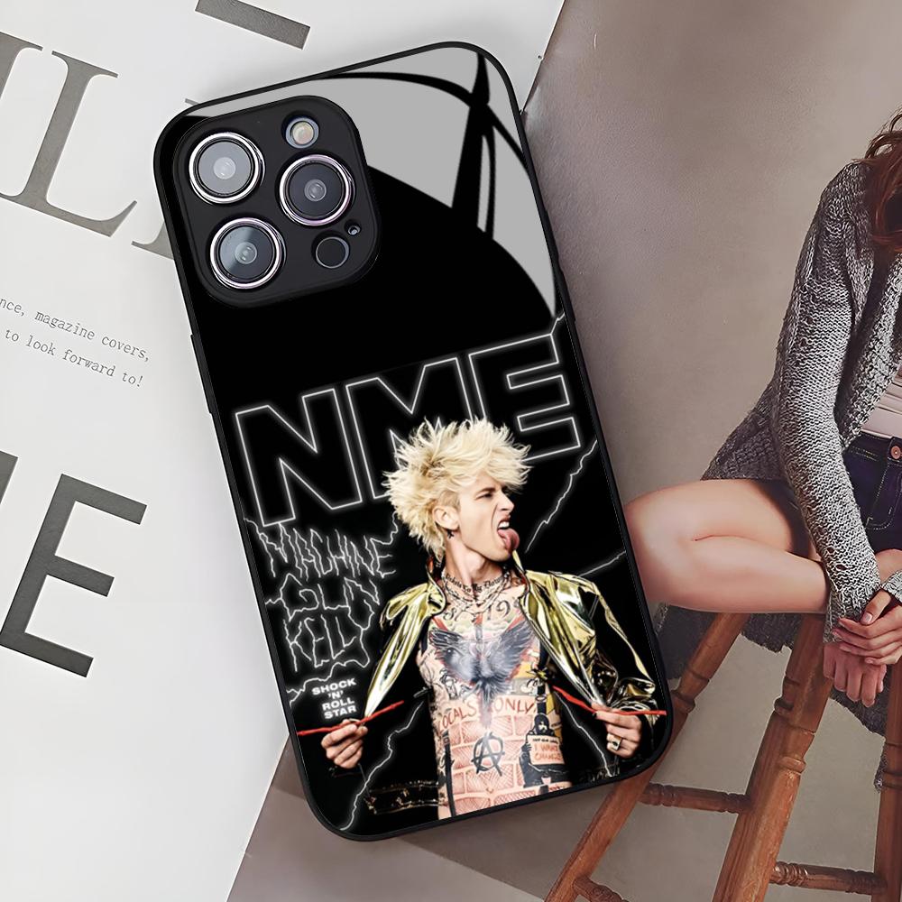 

M-Machine Gun Kelly mgk Rapper Phone Case for Iphone 17 Air 16 15 14 12 11 13 Pro Max Mini Se Puls glass Cover iPhone 14