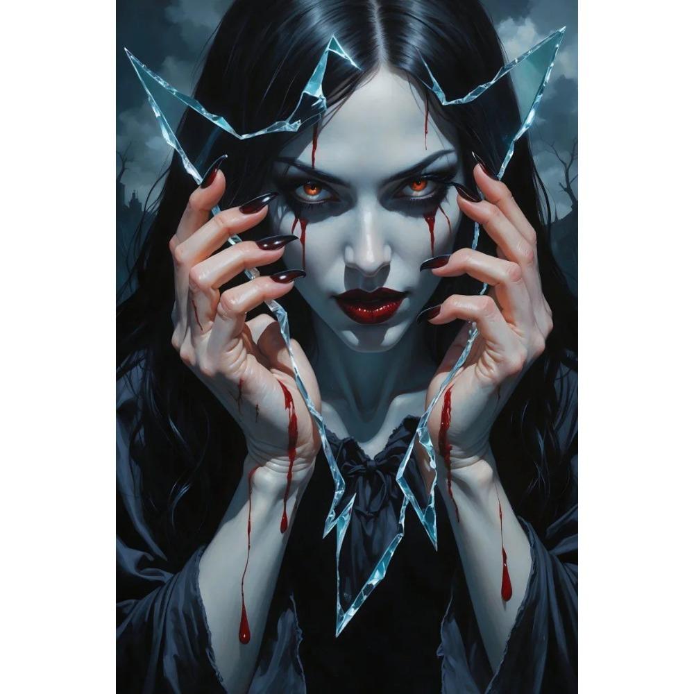 Dark Fantasy Romantic Gothic Vampire Queen Horror Blood Poster Print Wall Art Pictures Canvas Painting Living Room Home Decor