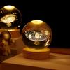 Remote Control Crystal Ball Night Light with Wooden Base – 3D Carving Luminous Glass Ornament, Perfect for Birthdays.