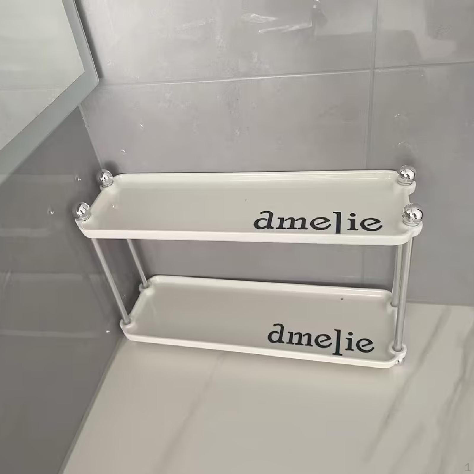 

2-слойная полка для хранения в ванной комнате, шкаф, полка, органайзер для кухонных специй White