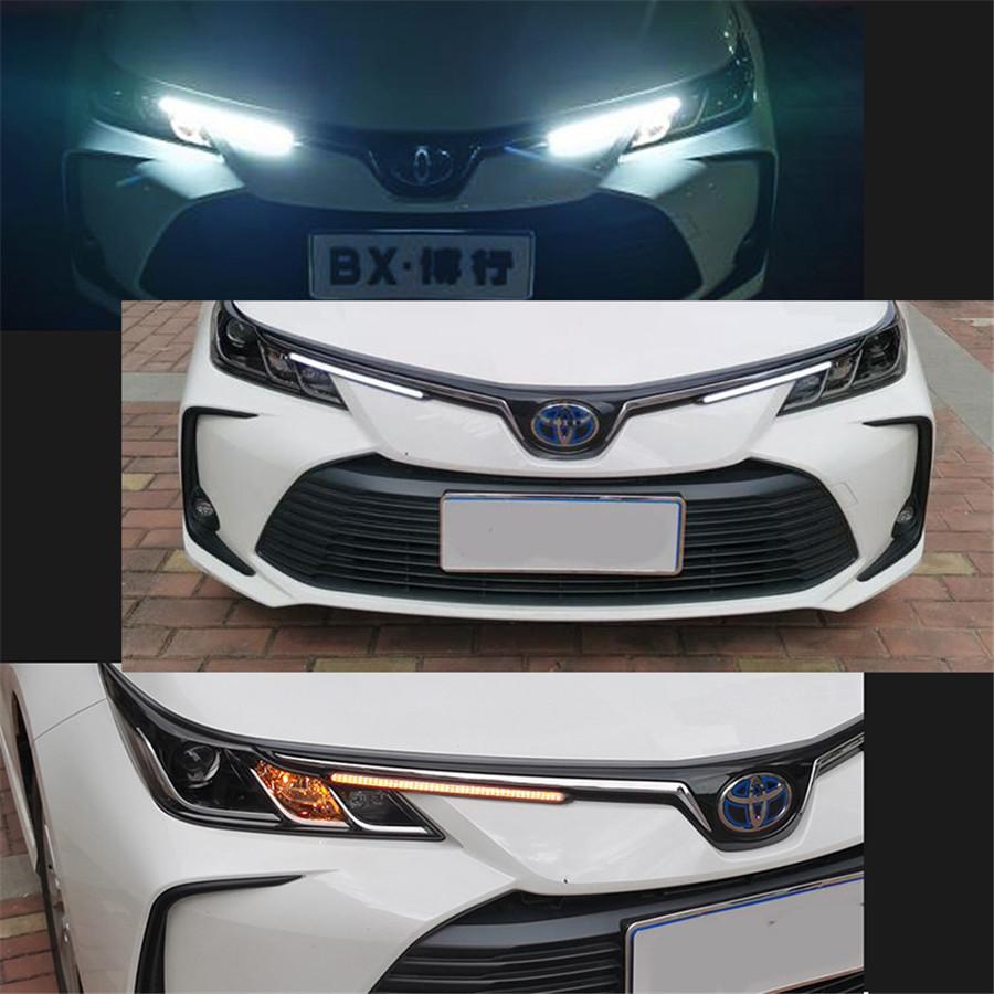 1 Pair Car Waterproof LED Sequential Daytime Running Light Turn Signal DRL Strip