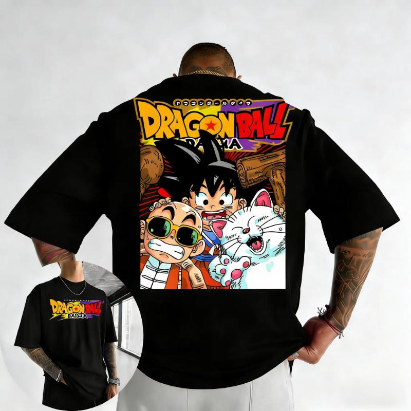 

2026 Dragon Ball Anime Creative Printed Cotton Unisex Tshirt Summer New Street Hip Hop Loose Casual Y2K Parent Child Top S