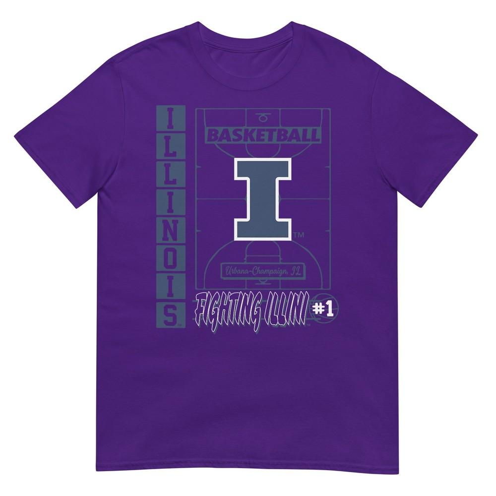 Illinois Fighting Illini Basketball Vintage Court Orange TShirt
