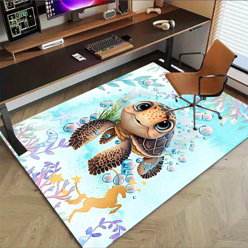 1PC turtle ocean Non-Slip Floor carpet, Office, family, bedroom, Studio - Large Area Rug, Vibrant Colors-C0485
