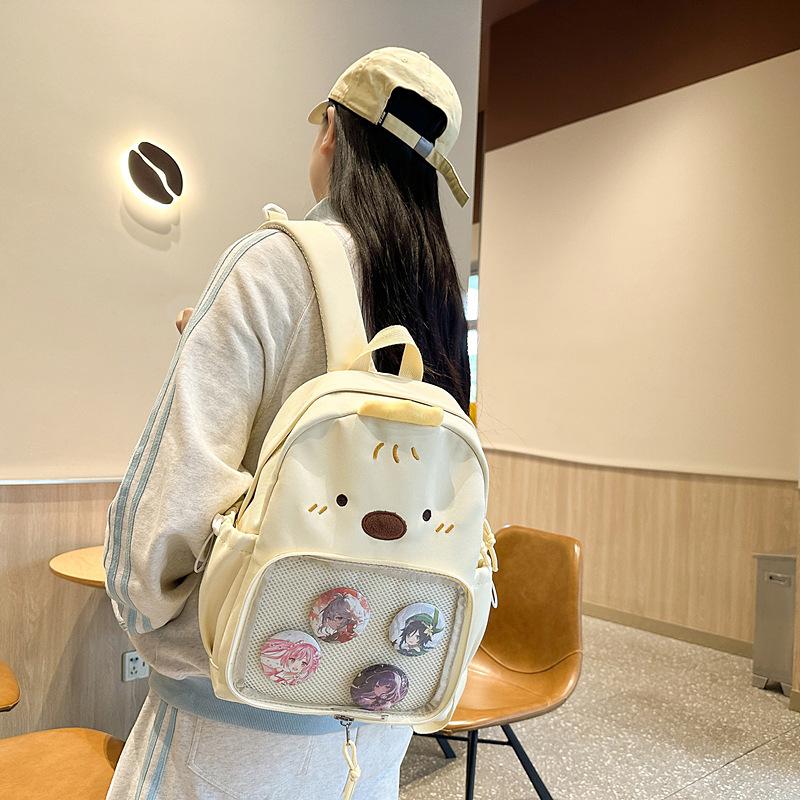 Schoolbag Junior high school student schoolbag female cute large capacity removable transparent pain bag ins wind backpack cartoon student backpack