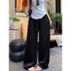 Pink Acetate Casual High Waist Mop Trousers Satin