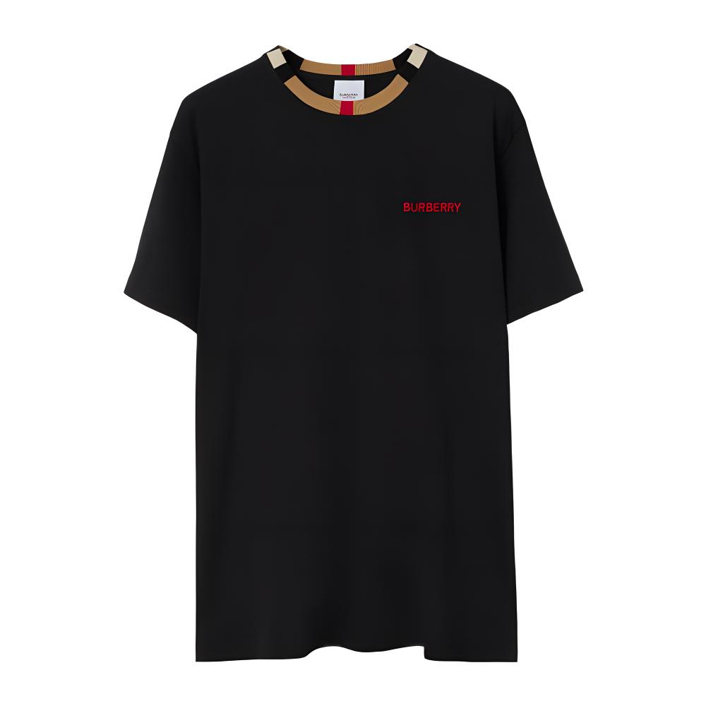 Burberry T Shirts Men's Black Crew Neck Moderate Straight Fit 80781141