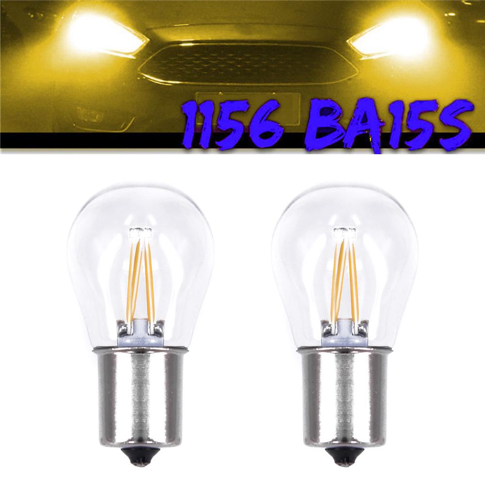 2Pcs 1156 BA15S DC8-28V LED Turn Signal Light Reverse Backup Lamp Bulb Yellow Car Boat Reverse Brake Backup Lamp Tail Light China Mainland
