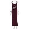 Women's perspective mesh hollowed suspender long dress slim and thin Spice Girls dinner hip wrap high-end dress skirt