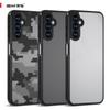 (Comes with Wrist Strap)for Samsung Galaxy A24 Case , Simple Transparent Hard Back  Shockproof  Advanced Bumper Cover Camo Black Case Casing