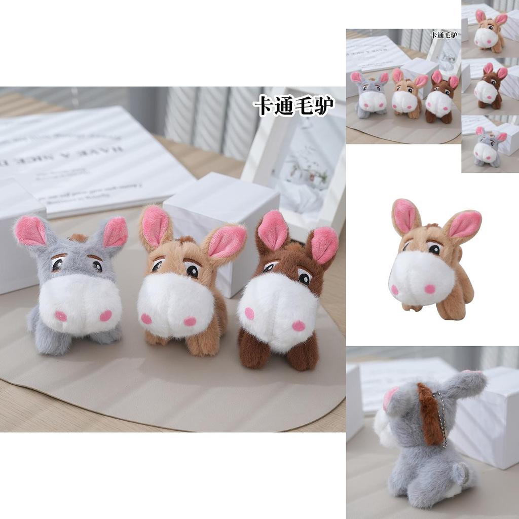 Charming Cartoon Plush Donkey Doll Keychain Custom Company Gift Fluffy Material 12cm