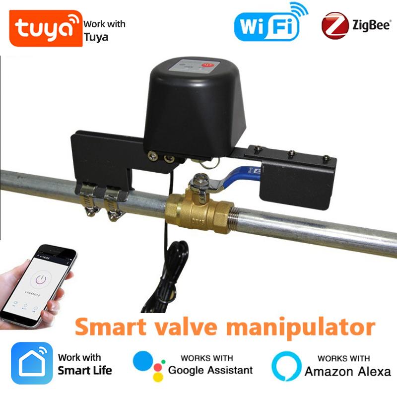 Tuya WiFi/Zigbee Автоматический контроллер клапана газового водонагревателя Умный дом Дистанционное управление Манипулятор Работает с Alexa Google Home WiFi Version EU Plug