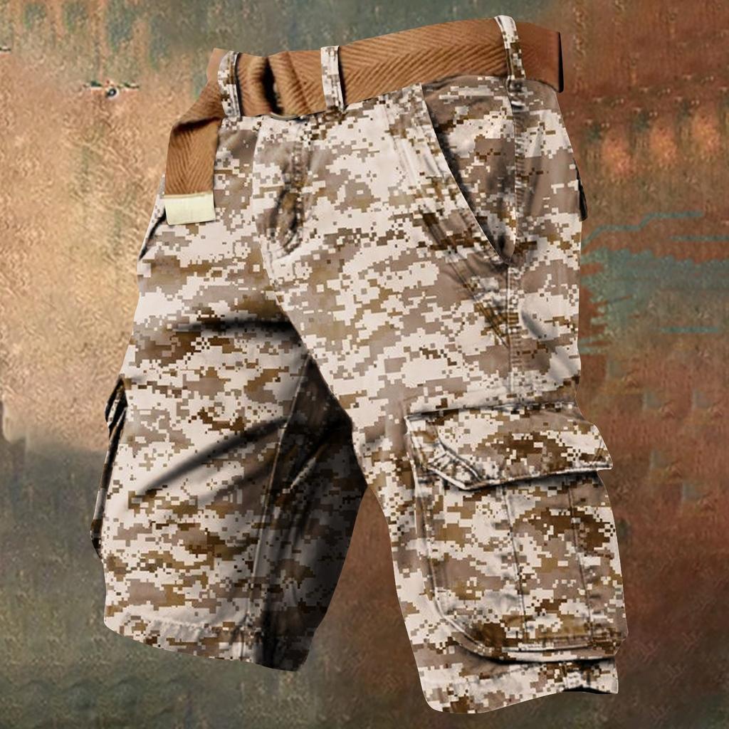 Men's Independence Day Printed Multi Pocket Workwear Shorts