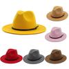 Jazz Cap Wide Brim Breathable Solid Color Fedora Hat Winter Floppy Women Cap Streetwear