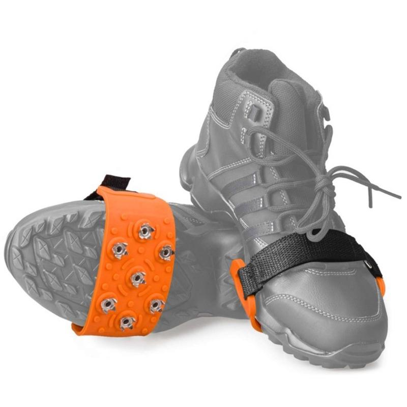 Ice Climbing Crampons Nonslip Ice Crampons Snow Skid Spikes Winter Shoe Cover Clip Crampons for Mountaineering Outdoor
