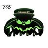 Decorative Holiday Hair Pins Halloween Claw Clips, Luminous Ghost Pumpkin Pattern Acrylic Anti-slip Funny Face Clips Glow in The Dark Grippers
