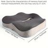 1pc Memory Foam Seat Cushion Ergonomic Sitting Pad with Center Groove Ideal for Long Sitting In Office Home Car or Desk Chair