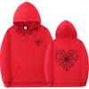 Gothic Spiderweb Print Hooded Sweatshirt Unisex Oversized Pullover With Ribbed Hem Fall